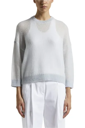 PESERICO SIGN Truien, Dames, Blauw, L, Wol, Trui van maagdelijke wol en alpaca tricot