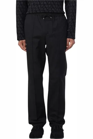VALENTINO Broeken, Heren, Zwart, M, Katoen, Premium Katoenen Trekkoord Jogger Broek