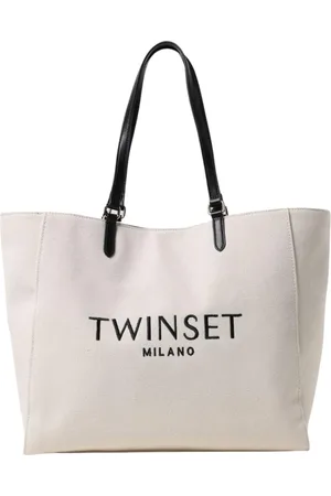Twin-Set Tassen, Dames, , ONE Size, Stijlvolle Logo Canvas Schoudertas