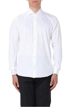 Brian Dales Overhemden, Heren, Wit, M, Katoen, Witte Poplin Overhemd