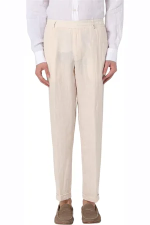 MYTHS Broeken, Heren, , XL, Linnen, Zand Linnen Casual Broek