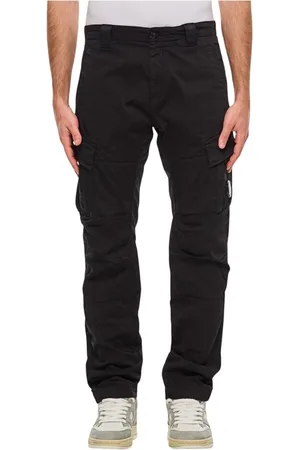C.P. Company Broeken, Heren, Zwart, S, Katoen, Bruine Cargo Broek met Goggle Detail