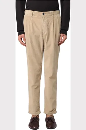 Incotex Broeken, Heren, Grijs, W40, Katoen, Grijze Corduroy Broek met Relaxed Fit