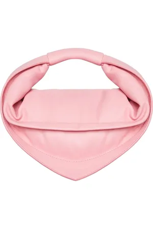 Federico Cina Tassen, Dames, Roze, ONE Size, Katoen, Roze Lamsskin Mini Tas met Versterkt Handvat