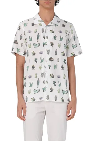 Paul Smith Overhemden, Heren, Wit, L, Katoen, Cactus Print Sweater