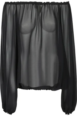 BLANCA Blouses & Shirts, Dames, Zwart, XS, Elegante Zwarte Bovenkleding met Geplooide Details