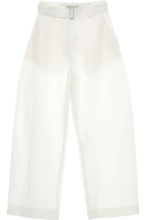 STUDIO NICHOLSON Broeken, Dames, Wit, M, Witte Broek met Afneembare Tailleband