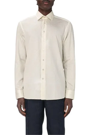 Etro Overhemden, Heren, Wit, M, Zijden Paisley Print Overhemd