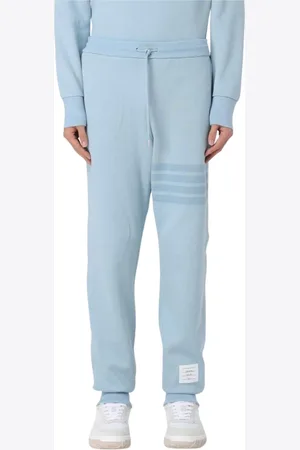 Thom Browne Broeken, Heren, Blauw, S, Katoen, Blauwe stijlvolle sweatpants voor mannen