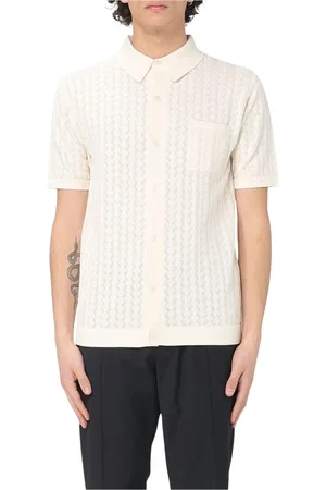 Dolce & Gabbana Overhemden, Heren, Wit, L, Klassieke Gebreide Polo Shirt met Zak
