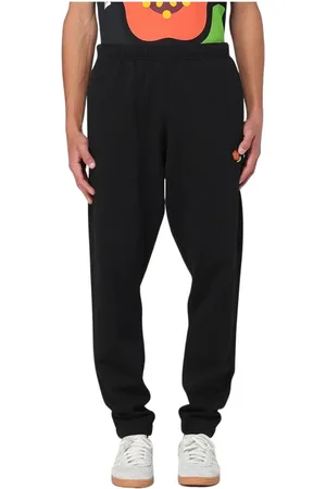 Kenzo Broeken, Heren, Zwart, M, Leer, Zwarte Op Maat Gemaakte Comfortabele Broek