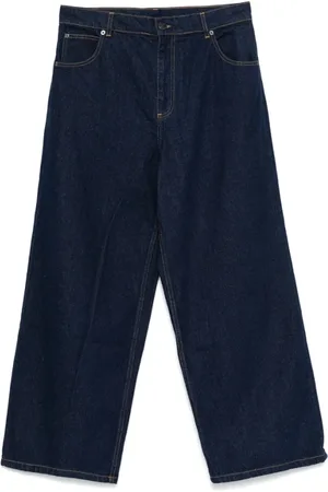 Charles Jeffrey Loverboy Jeans, Heren, Blauw, W34, Indigo Blauwe Klassieke Jeans met Logopatch