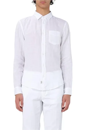 Blauer Overhemden, Heren, Wit, M, Linnen, Wit Linnen Casual Overhemd