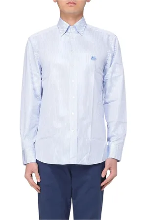 Etro Overhemden, Heren, Blauw, M, Katoen, Blauw Gestreept Overhemd Jurk