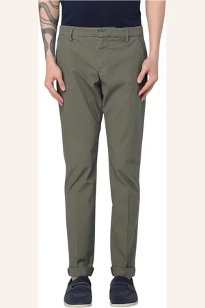 Dondup Broeken, Heren, Groen, W33, Katoen, Grijze Katoenen Casual Broek