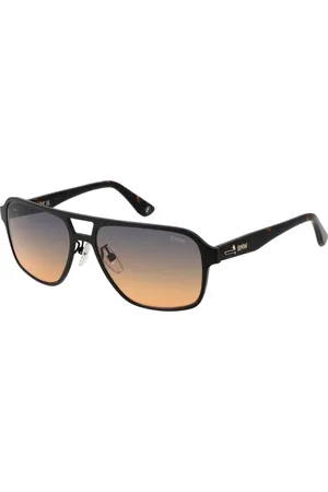BMW Accessoires, unisex, Zwart, ONE Size, Zwarte Aviator Zonnebril met Blauwe Lenzen