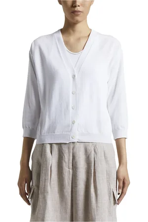PESERICO SIGN Truien, Dames, Wit, 2Xs, Katoen, Pu katoen crêpe tricot vest