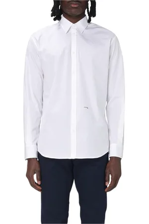 Dsquared2 Overhemden, Heren, Wit, L, Katoen, Zwarte Poplin Overhemd met Lange Mouwen