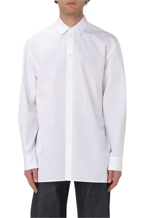 Jil Sander Overhemden, Heren, Wit, M, Katoen, Witte Poplin Overhemd met Relaxte Pasvorm