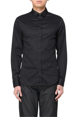 Armani Exchange Overhemden, Heren, Zwart, M, Klassiek Wit Overhemd voor Mannen