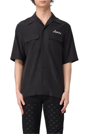 AMIRI Overhemden, Heren, Zwart, M, Zwarte korte mouwen casual overhemd