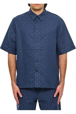 Givenchy Overhemden, Heren, Blauw, L, Katoen, Blauw Geometrisch Overhemd voor Mannen
