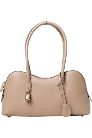 Stella McCartney Tassen, Dames, Bruin, ONE Size, Leer, Kameel Schoudertas Gewatteerde Ketting