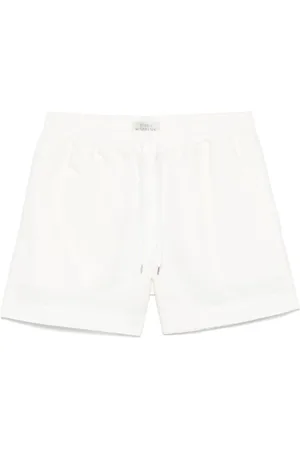 STUDIO NICHOLSON Korte broeken, Dames, Wit, 2Xs, Witte Elastische Shorts met Trekkoord in de Taille
