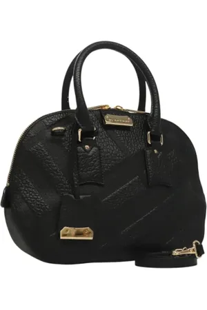 Burberry Pre-owned, Dames, Zwart, ONE Size, Leer, Tweedehands leren handtassen