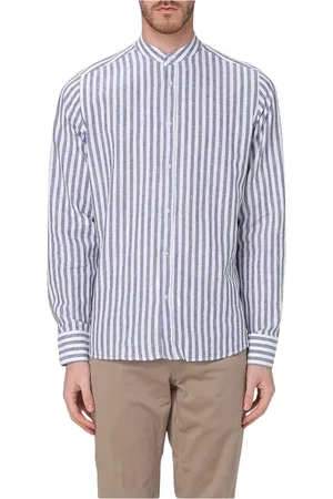 Manuel Ritz Overhemden, Heren, Blauw, M, Beige Button-Up Overhemd, Klassieke Stijl