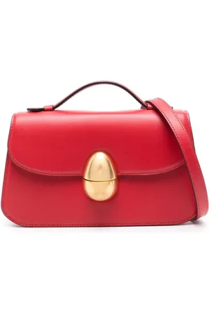 Neous Tassen, Dames, Rood, ONE Size, Rode Schoudertas met Overslag