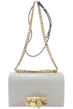 Alexander McQueen Pre-owned, Dames, Grijs, ONE Size, Tweedehands leren handtassen