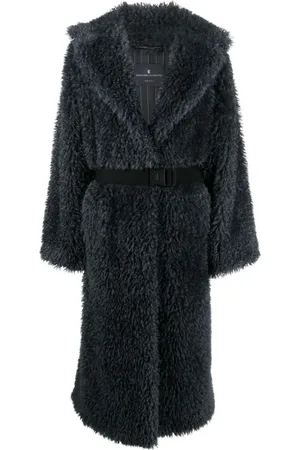 ERMANNO SCERVINO Mantels, Dames, Grijs, S, Wol, Grijze Shearling Wolceintuurjas