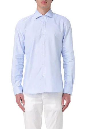 FAY Overhemden, Heren, Blauw, L, Lichtblauwe Overhemd Lange Mouw