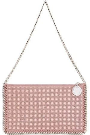 Stella McCartney Tassen, Dames, Roze, ONE Size, Suède, Kristal Ketting Crossbody Tas