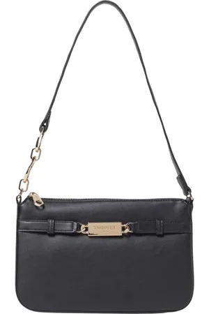 Twin-Set Tassen, Dames, Zwart, ONE Size, Leer, Stijlvolle Zwarte Schoudertas