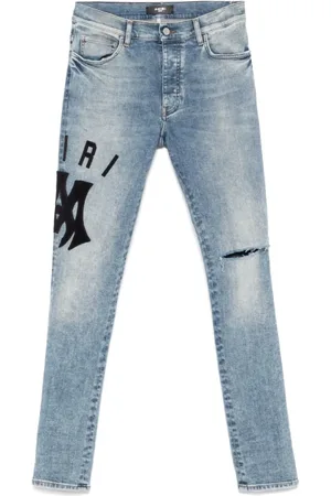 AMIRI Jeans, Heren, Blauw, W32, Indigo Blauwe Klassieke Knoopsluiting Jeans