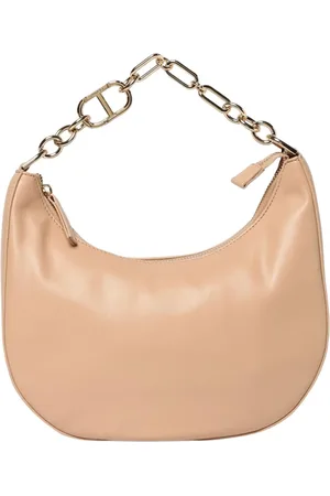 Twin-Set Tassen, Dames, Bruin, ONE Size, Elegante Schoudertas met Gestructureerde Afwerking