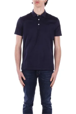 Dondup Tops, Heren, Blauw, L, Katoen, Blauw Logo Voor Button Polo Shirt