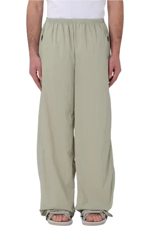Rains Broeken, Heren, Groen, L, Polyester, Moderne Appelgroene Wide Leg Broek