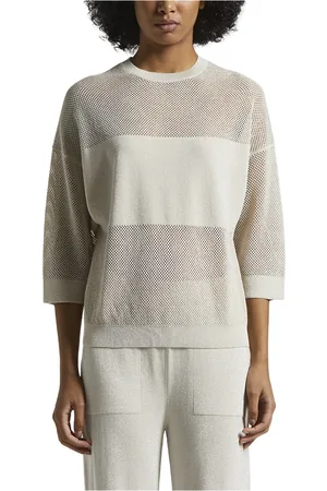 PESERICO SIGN Truien, Dames, , XS, Katoen, Puur katoenen crêpe tricot trui