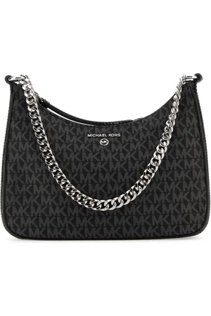 Michael Kors Tassen, Dames, Zwart, ONE Size, Gedrukte Stoffen Schoudertas