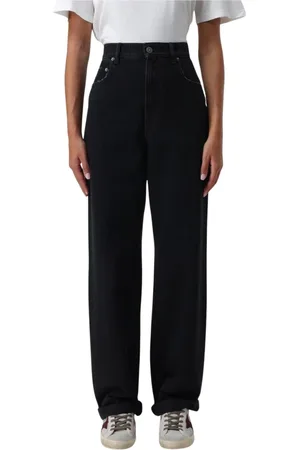 Golden Goose Jeans, Dames, Zwart, W26, Katoen, Stijlvolle Zwarte Wide Leg Jeans