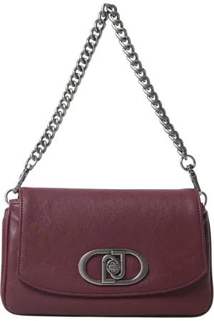Liu Jo Tassen, Dames, Rood, ONE Size, Leer, Bourgondische Leren Schoudertas