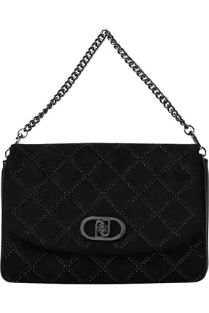 Liu Jo Tassen, Dames, Zwart, ONE Size, Suède, Gestikte Ketting Crossbody Tas