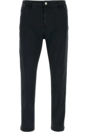 PT Torino Broeken, Heren, Zwart, W38, Katoen, Zwarte Stretch Katoenen Slim Fit Broek