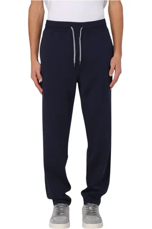 Brunello Cucinelli Broeken, Heren, Blauw, S, Zwarte relaxte joggers
