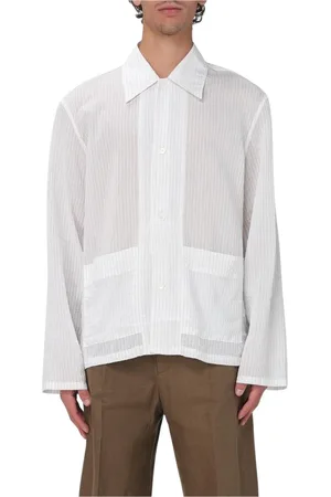 OUR LEGACY Overhemden, Heren, Wit, M, Leer, Witte op maat gemaakte blazer met inkeping revers