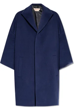 Marni Mantels, Dames, Blauw, S, Wol, Wollen jas