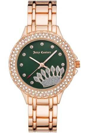 Juicy Couture Accessoires, Dames, Geel, ONE Size, Roségouden Damesmode Horloge